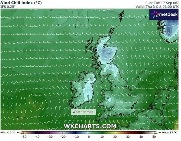 英国天气:新地图显示了高温结束后气温骤降的确切日期